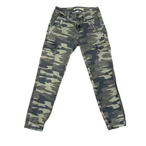 Mavi Jeans Co. Juliette Mid-Rise Camo Green/Black Cuffed Skinny Cargo Jeans
